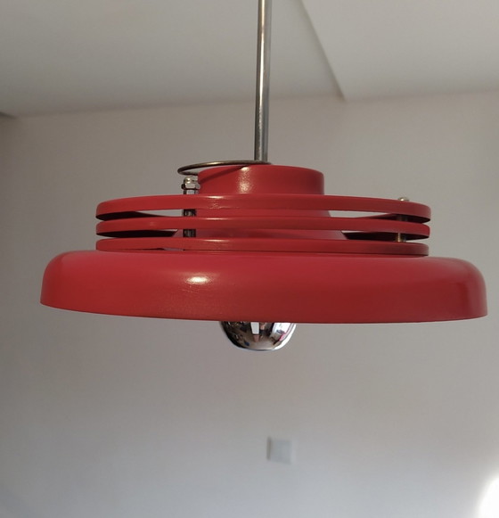 Image 1 of Vintage 70S Red Space Age Pendant Lamp