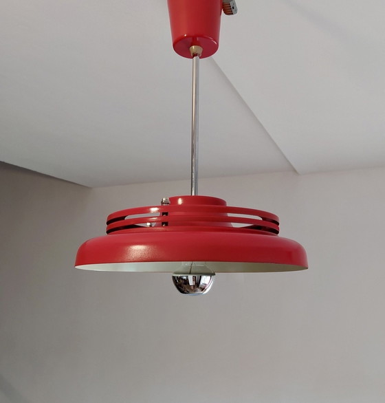 Image 1 of Vintage 70S Red Space Age Pendant Lamp