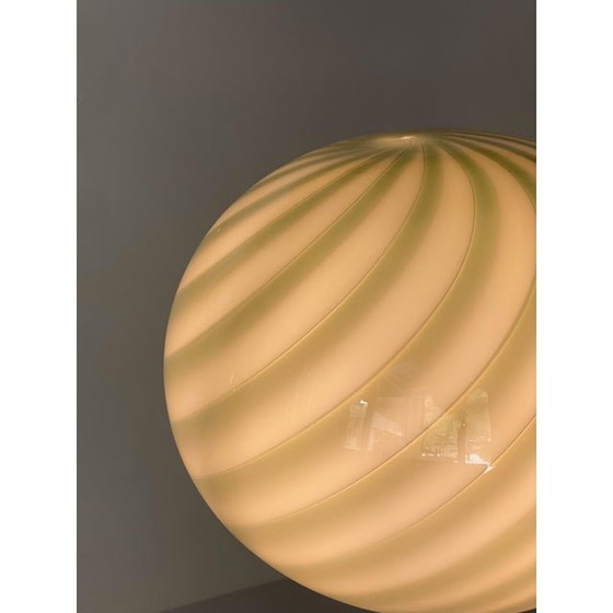 Image 1 of Contemporary Milky-Green Sphere In Murano Glass Swirl Table Lamp