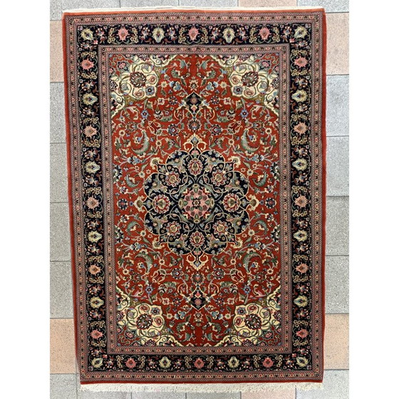 Image 1 of Vintage Iranian rug "GHOM" in wool, 1980s