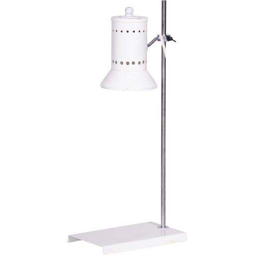 Lampada da tavolo vintage in acciaio forgiato, Cecoslovacchia 1960