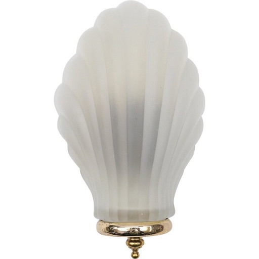 Vintage wall lamp in satin glass and metal, Italy 1960