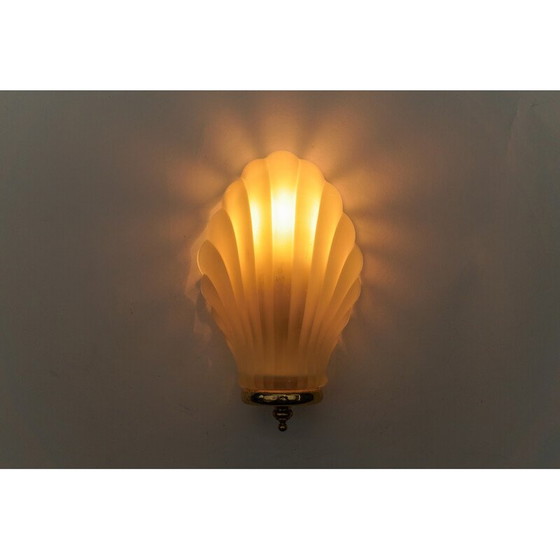 Image 1 of Vintage wall lamp in satin glass and metal, Italy 1960
