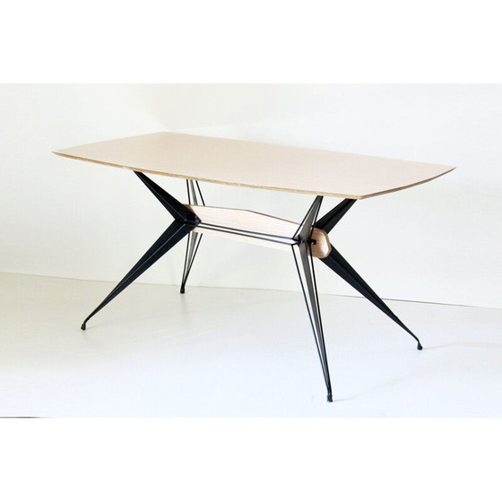 Image 1 of Tavolo vintage per sei persone in ferro e piano in formica, Italia 1950