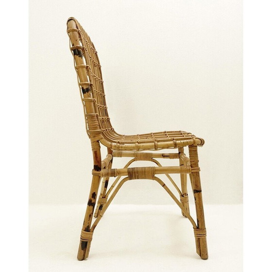 Image 1 of Set of 4 vintage Rattan Chairs 1960