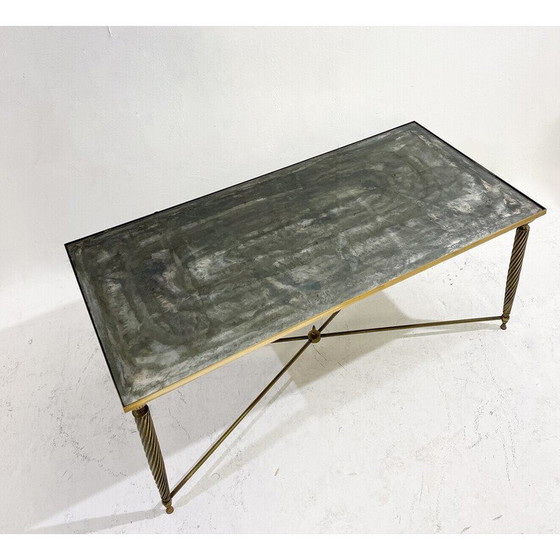 Image 1 of Vintage glass and brass coffee table