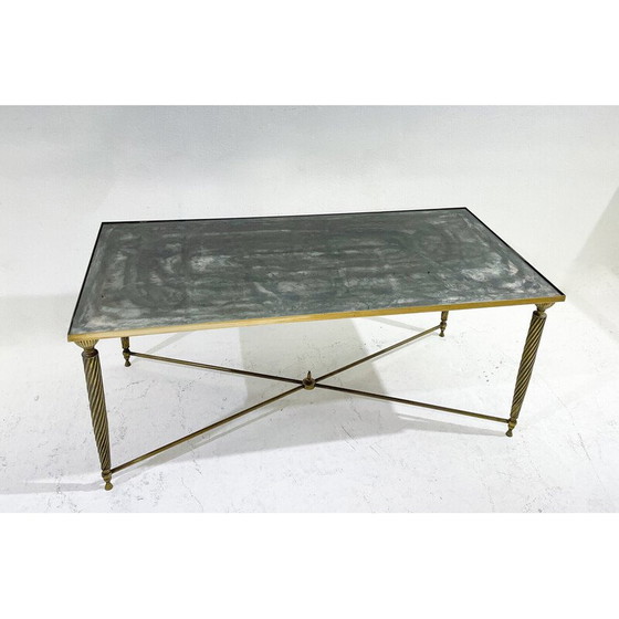 Image 1 of Vintage glass and brass coffee table