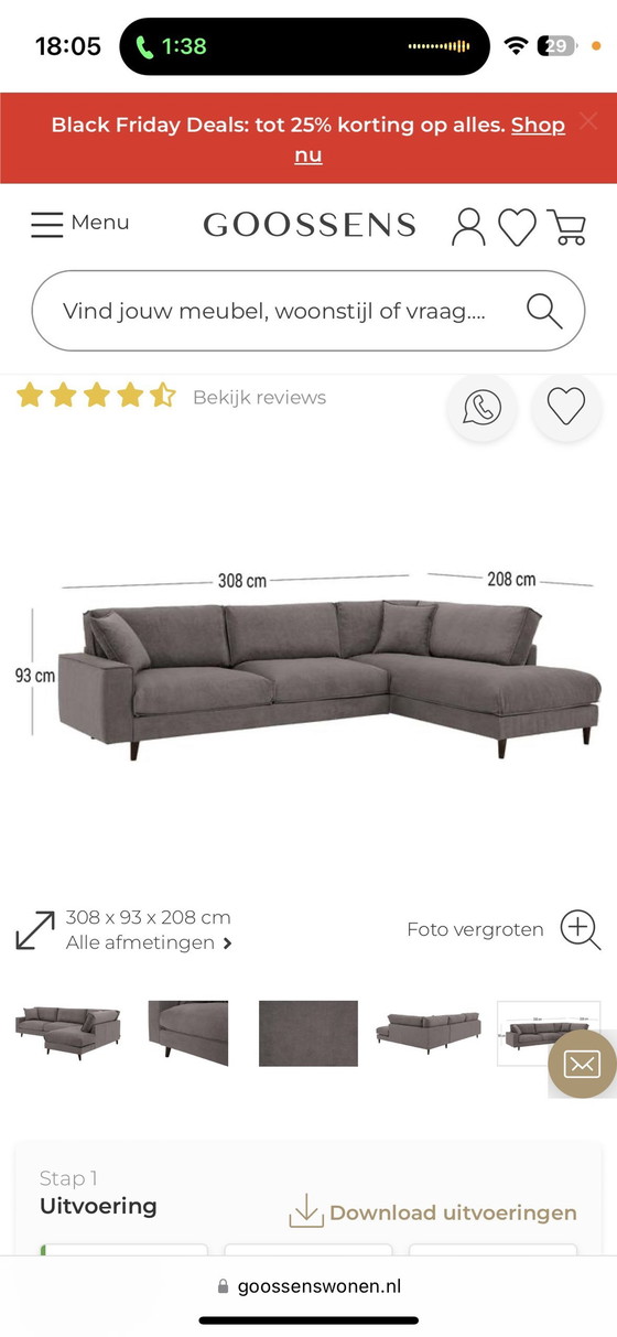 Image 1 of Goossens Jonas 3.5 Seat Corner Sofa