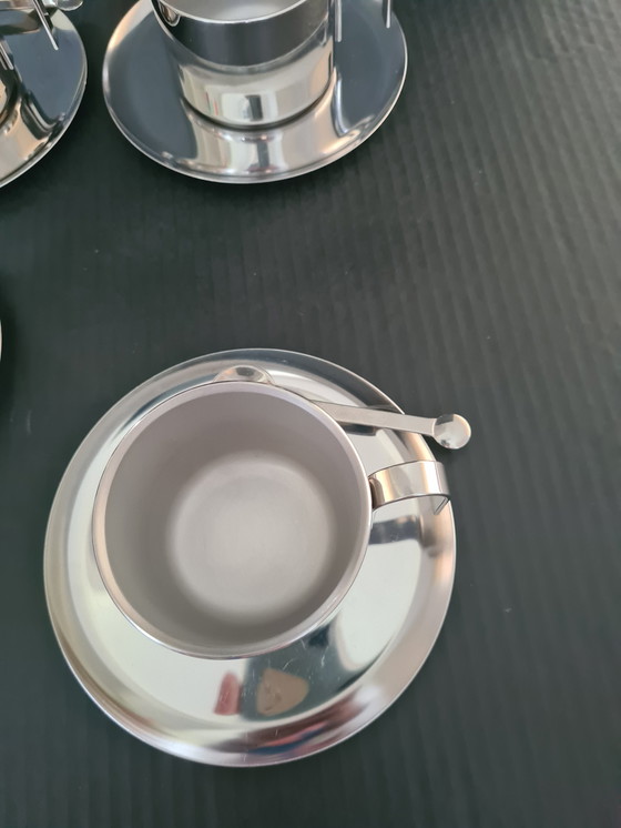 Image 1 of Douwe Egberts Double Walled Coffee Cups With Saucer And Spoon