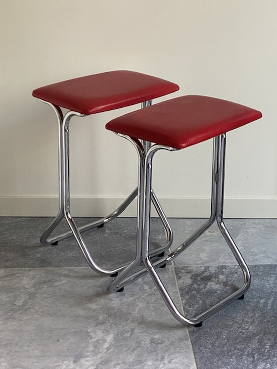 Image 1 of 2 x tabourets vintage