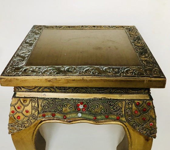 Image 1 of Gold side table oriental style