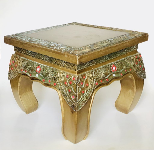 Table d'appoint dorée style oriental