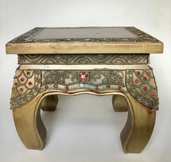 Image 1 of Gold side table oriental style