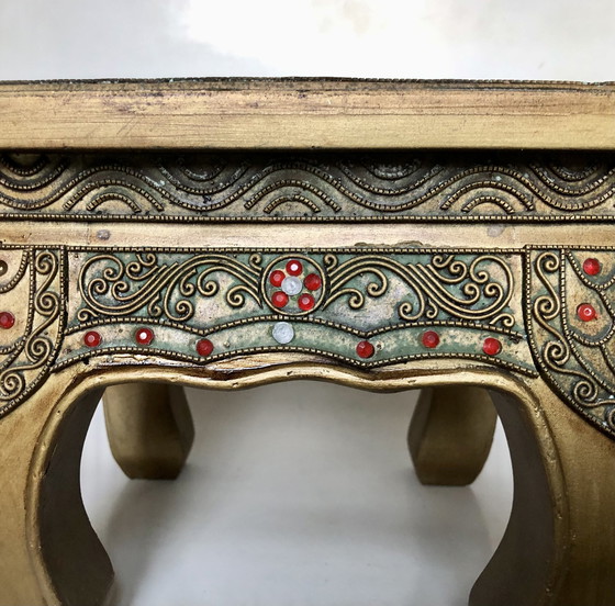 Image 1 of Gold side table oriental style