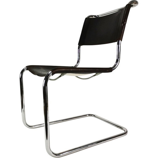 Vintage S33 leather chair by Mart Stam for Thonet, Austria 1960