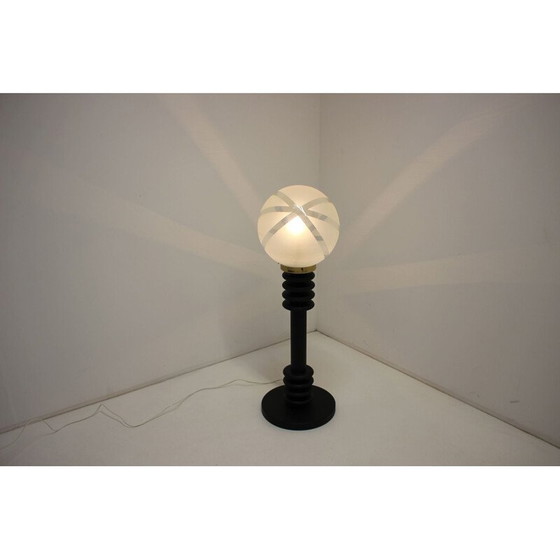 Image 1 of Lampada da terra vintage in legno e vetro, Germania anni '70