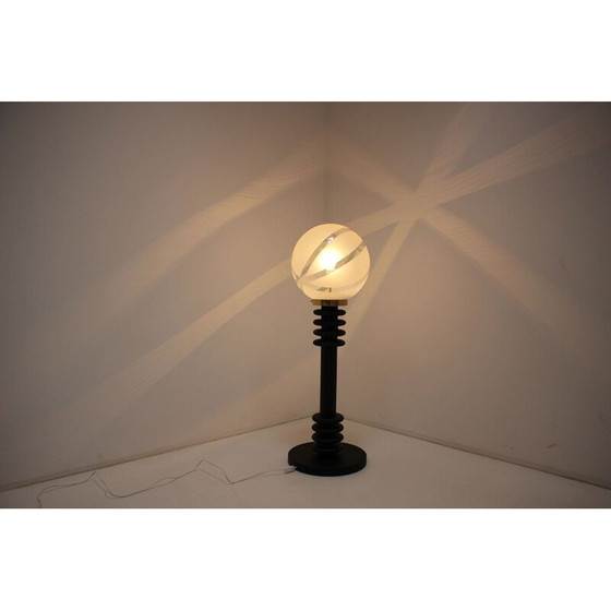 Image 1 of Lampada da terra vintage in legno e vetro, Germania anni '70