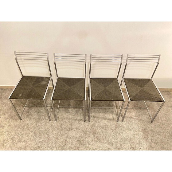 Image 1 of Set of 4 vintage Fly Line chairs "Spaghetto" by Giandomenico Belotti, Italy 1970s