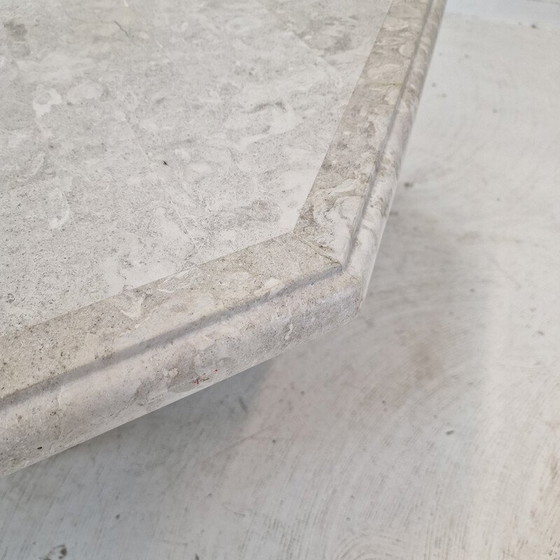 Image 1 of Vintage octagonal coffee table in Mactan stone, Belgium 1980