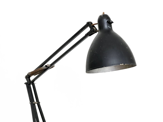 Image 1 of Matte Black Architect Lamp Luxo 1001 By Jac Jacobsen For Luxo. Norway 1950S