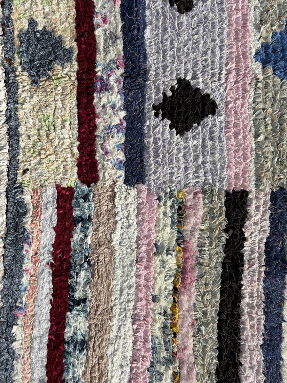 Image 1 of Traditional Moroccan Berber Striped Cotton Rug