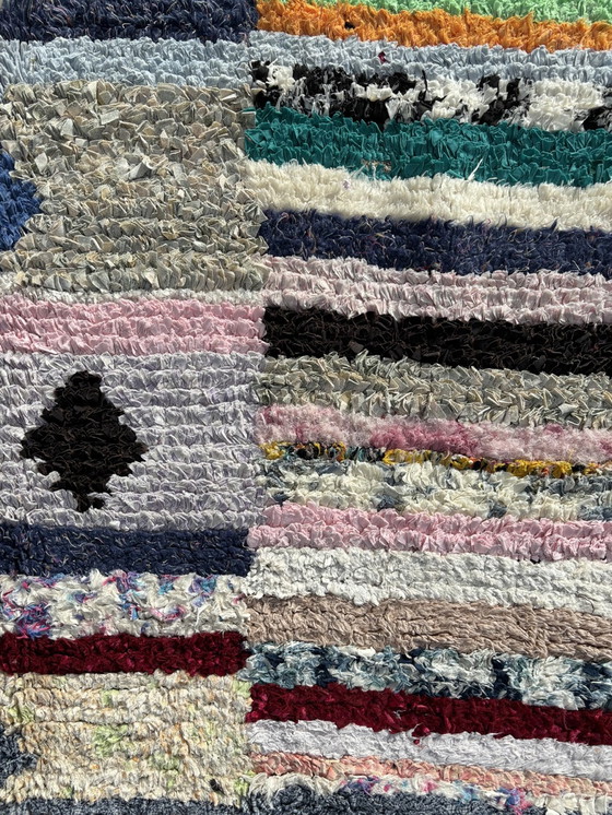 Image 1 of Traditional Moroccan Berber Striped Cotton Rug