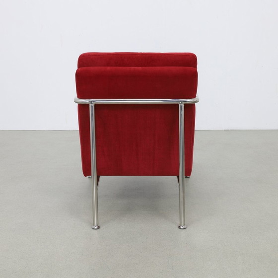 Image 1 of Armchair In Bauhaus Style Tube Frame & Corduroy, 2000S