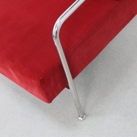 Image 1 of Armchair In Bauhaus Style Tube Frame & Corduroy, 2000S