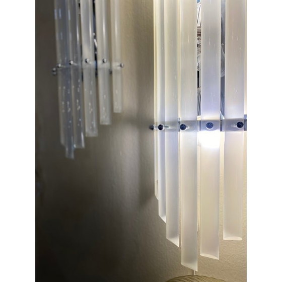 Image 1 of Set Of 2 Sanded Murano Glass Bars Wall Sconces In Decò Style