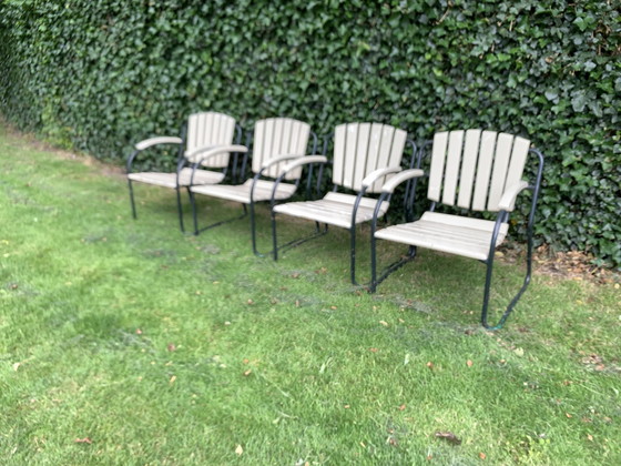 Image 1 of 4x Chaises de jardin rustiques