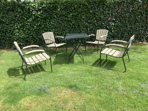 Image 1 of 4x Chaises de jardin rustiques