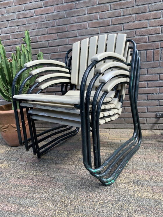 Image 1 of 4x Chaises de jardin rustiques