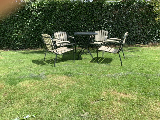 Image 1 of 4x Chaises de jardin rustiques