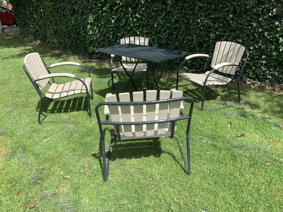 Image 1 of 4x Chaises de jardin rustiques