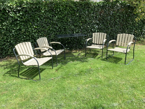 Image 1 of 4x Chaises de jardin rustiques