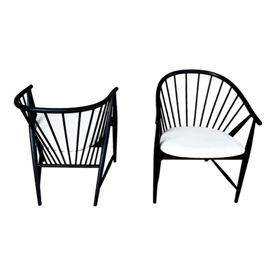 Image 1 of Pair of Vintage Lounge Chairs  Beech and Velvet Sunfeather by Sonna Rosén for Nässjö Stolfabrik, 1954