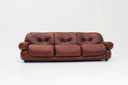 Vintage Sapporo Italian Leather Sofa Mobil Girgi 1970s