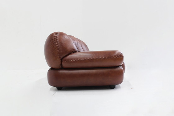 Image 1 of Divano vintage in pelle italiana Sapporo Mobil Girgi anni '70 