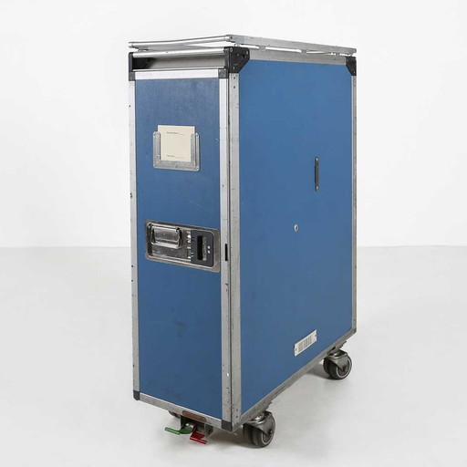 Vintage Industrial Blue Airplane Trolley, 1980