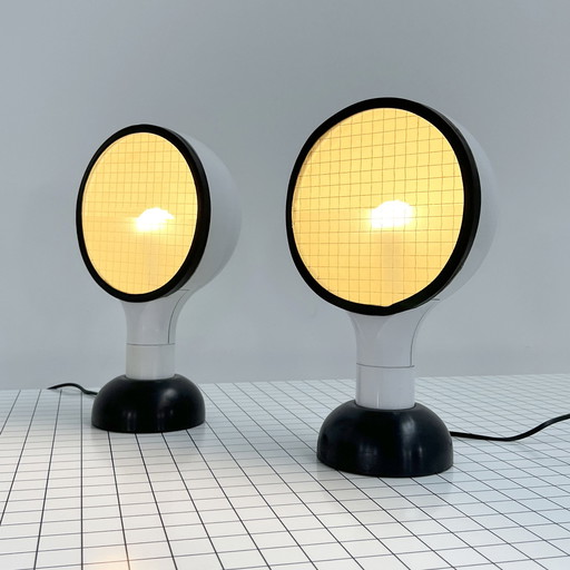 Pair Of Drive Table Lamps By Adalberto Dal Lago For Bieffeplast, 1970S