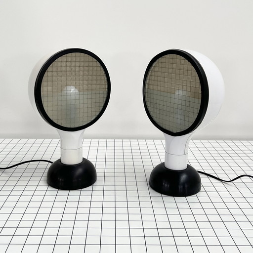 Pair Of Drive Table Lamps By Adalberto Dal Lago For Bieffeplast, 1970S