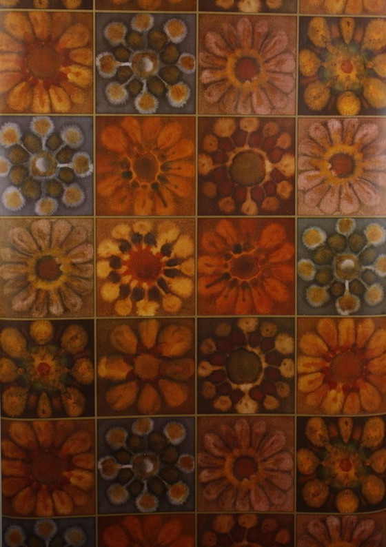 Image 1 of 5415 Vintage 1970s Tile Look Wallpaper Wallpaper