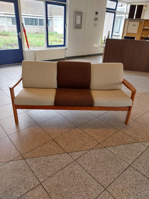 1 x 3 seater midcenturymodern teak bench by J. Andersen. Silkeborg.