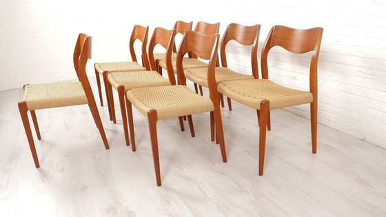 Image 1 of Set Of 8 Vintage Dining Chairs | Niels Otto Møller | Model 71