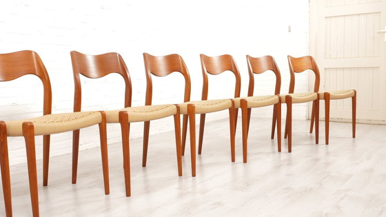 Image 1 of Set Of 8 Vintage Dining Chairs | Niels Otto Møller | Model 71