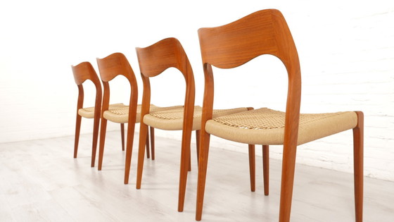 Image 1 of Set Of 8 Vintage Dining Chairs | Niels Otto Møller | Model 71