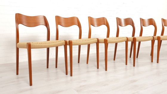 Image 1 of Set Of 8 Vintage Dining Chairs | Niels Otto Møller | Model 71