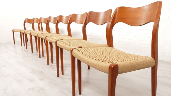 Image 1 of Set Of 8 Vintage Dining Chairs | Niels Otto Møller | Model 71