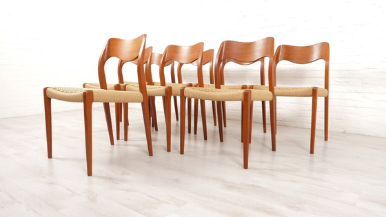 Image 1 of Set Of 8 Vintage Dining Chairs | Niels Otto Møller | Model 71