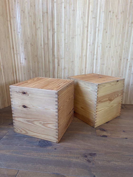 Image 1 of 2x vintage cubes / bedside tables